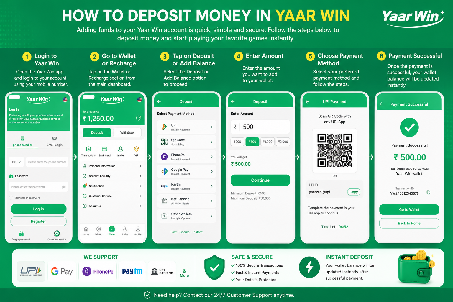 How to Deposit Money in Yaar Win Game – 6 step guide with screenshots